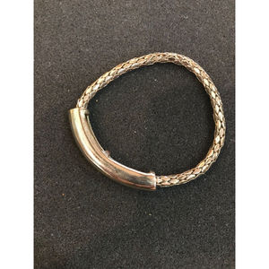 Gold Tone Stretch Metal Mesh Bracelet